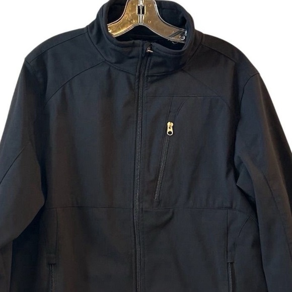 Double Diamond Men's Black Softshell Jacket Size L Water-Repellent - Picture 3 of 11